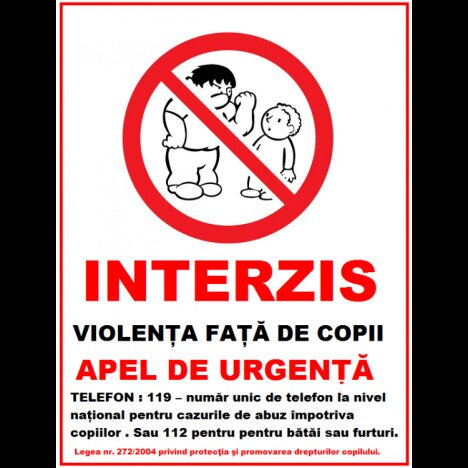 Placuta interzis violenta fata de copii